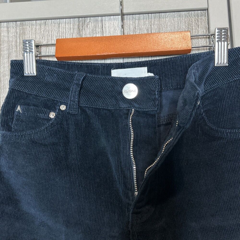 ALIGNE Corduroy Pants Size 25 Slim Flare Navy Cord - Picture 5 of 10